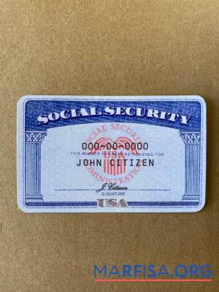 Blank USA SSN photolook paper background real example